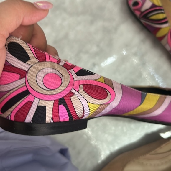 Emilio Pucci Pink and Purple Multi Color Patterned Flats 37 - Picture 5 of 10